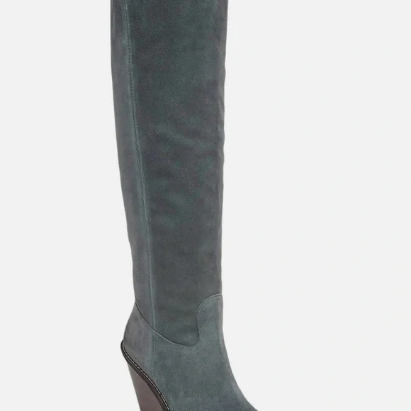 NIB Sam Edelman Gray Suede Tall Knee-High Boots - Size 9 - Picture 5 of 7